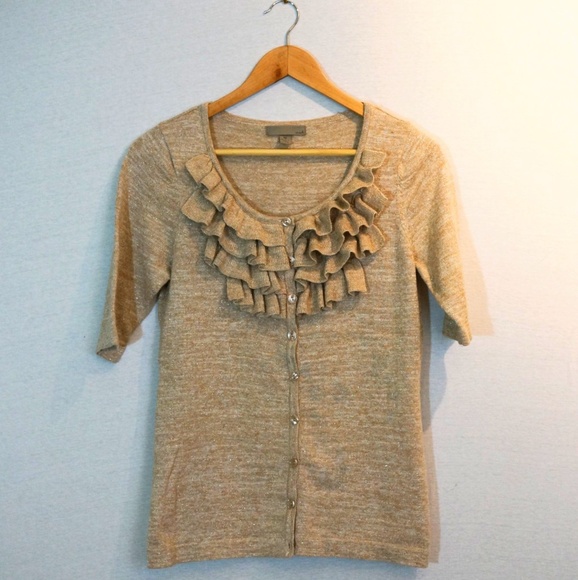 One A Gold Cardigan w/Front ruffle detal - Picture 5 of 6